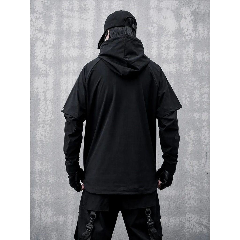 Layered Techwear Hoodie – Harajuku Streetwear