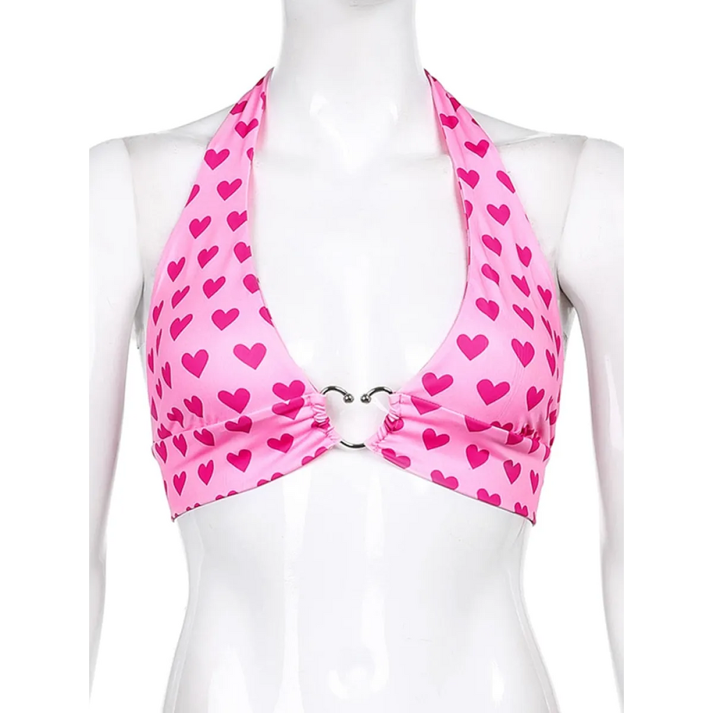 Heart Lace Up Bralette Camisole