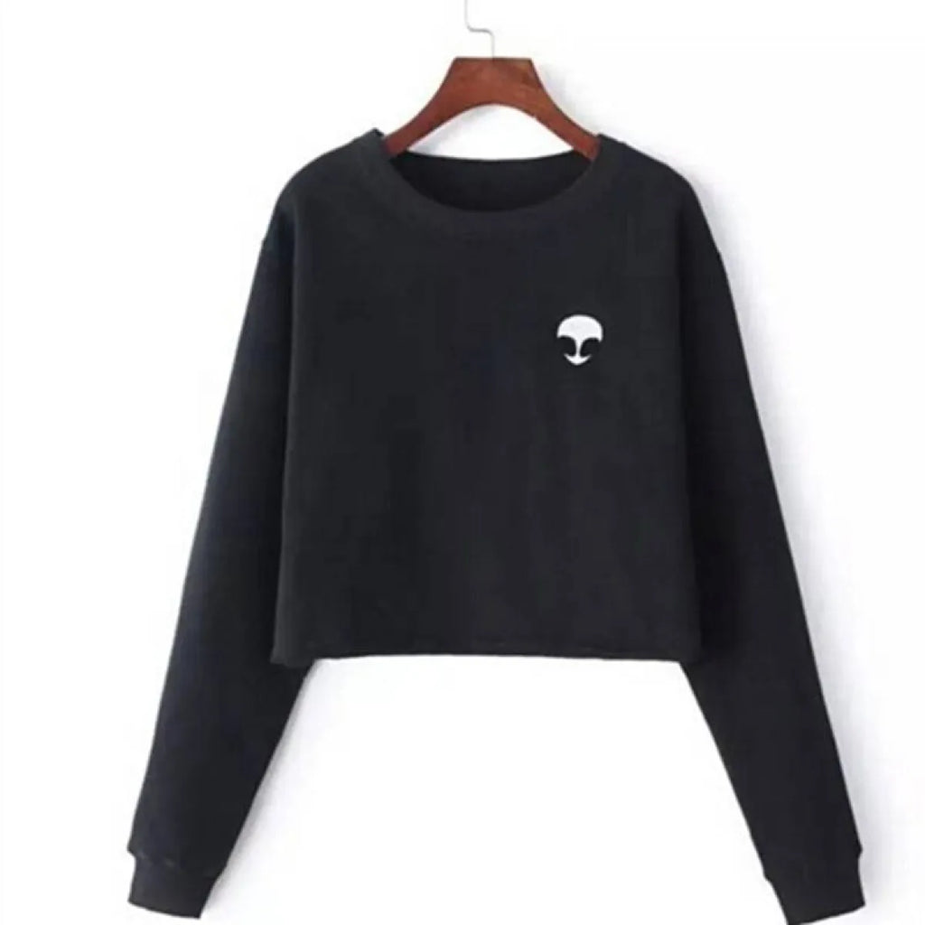 Alien Fleece Crop Top Sweater