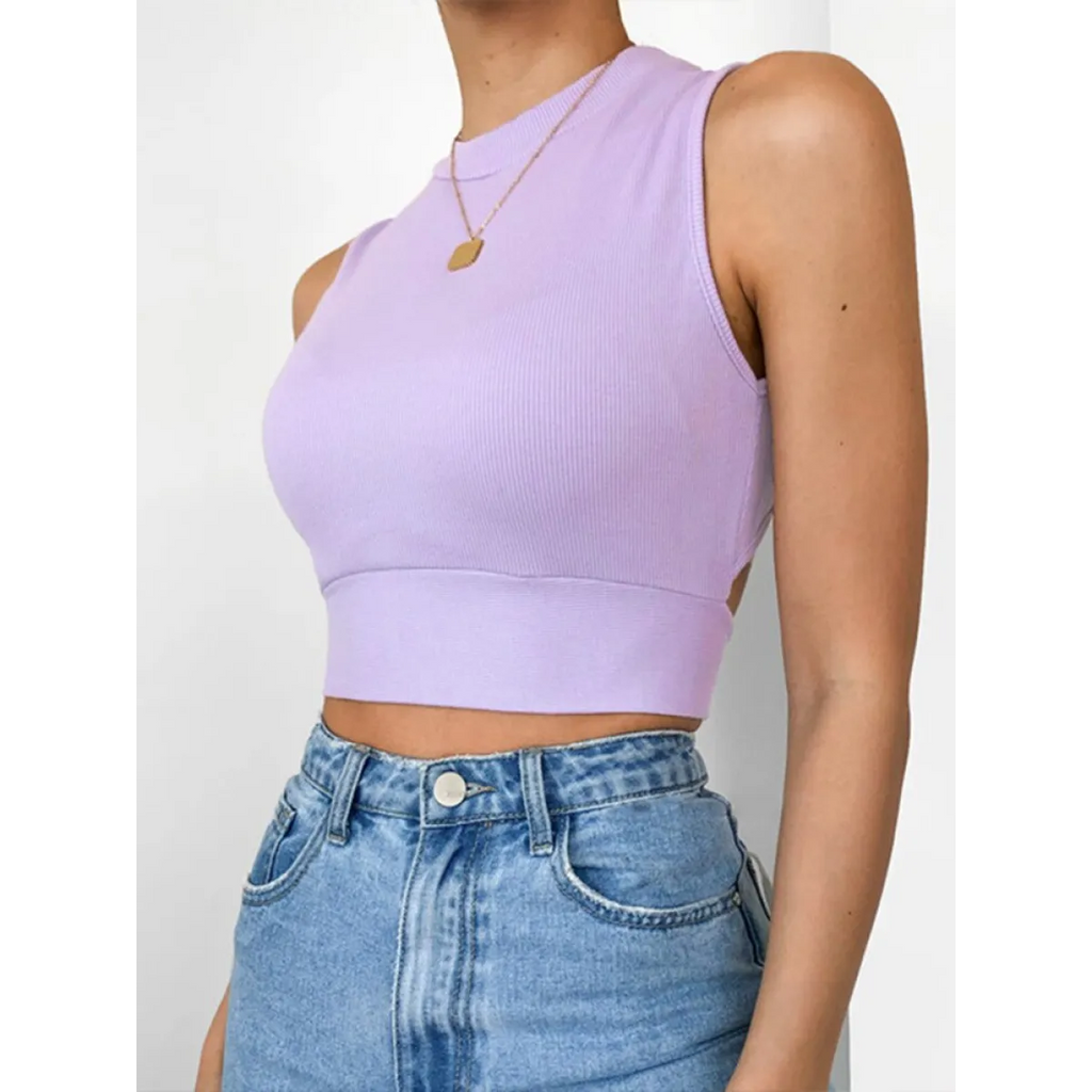 Casual Backless Streetwear Tops