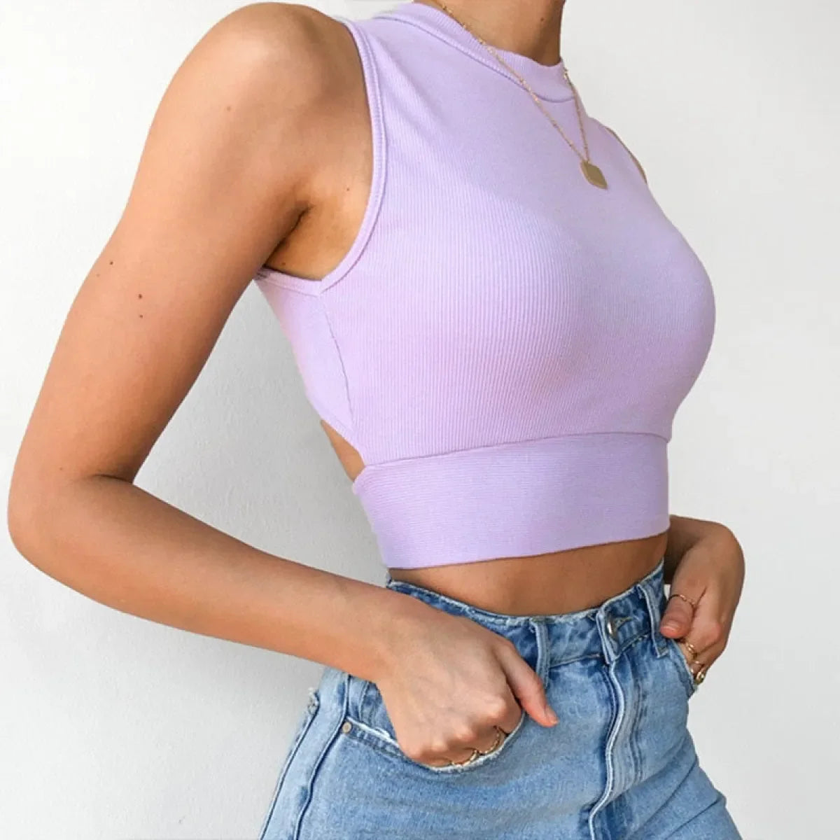 Casual Backless Streetwear Tops