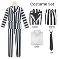Beetlejuice Cosplay Suit – Black & White Striped Costume Set