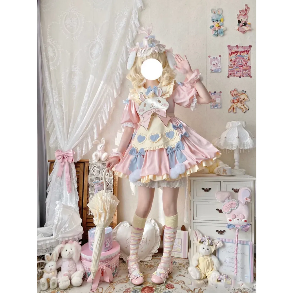 Pastel Lolita Bunny Bow Dress