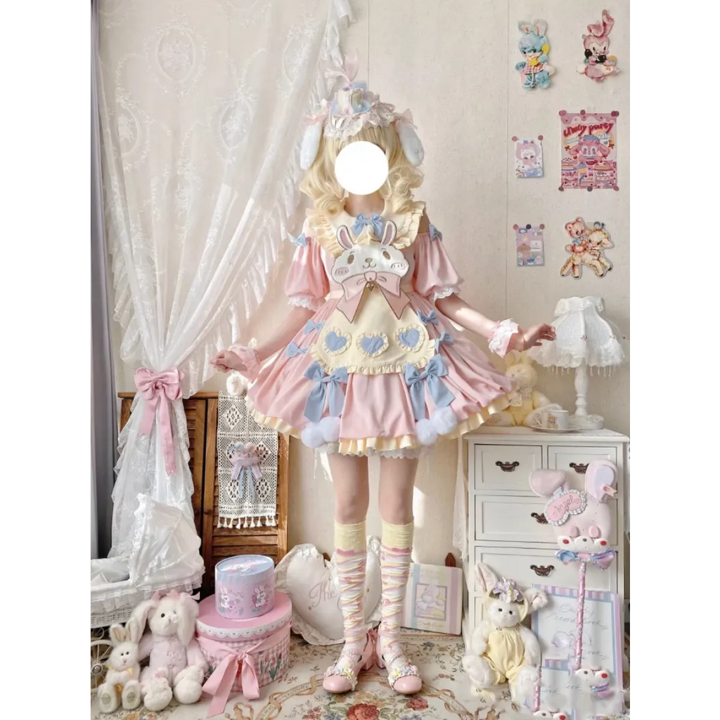Pastel Lolita Bunny Bow Dress