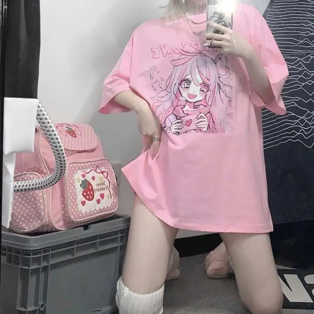 Candy Blush Anime Tee – Sweetheart Manga T-Shirt