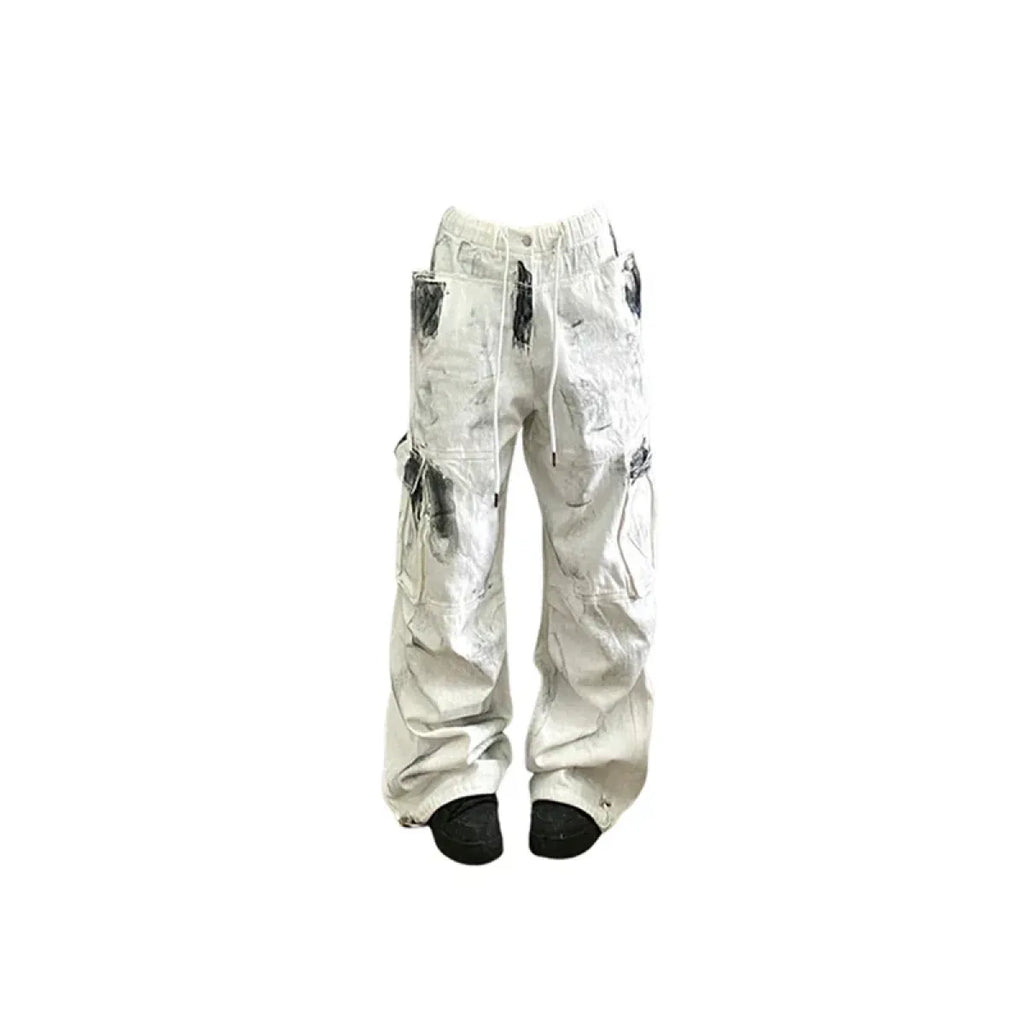 Y2K Vintage White Cargo Jeans - High Waist