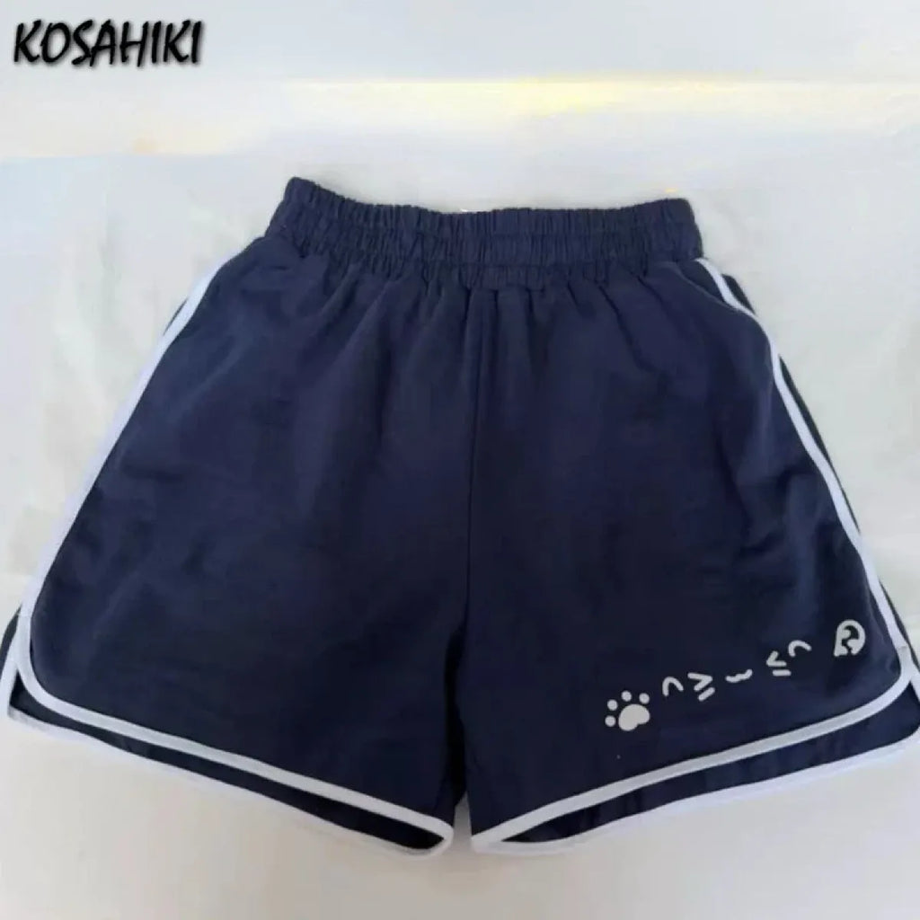 Harajuku Cat Print Summer Shorts