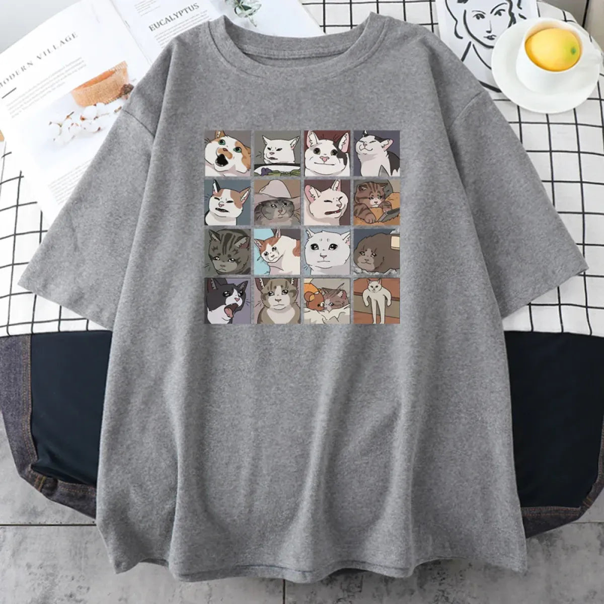 Cats Puzzle Printed T-shirt