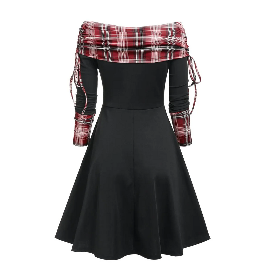 Cinched Striped Flare Dress