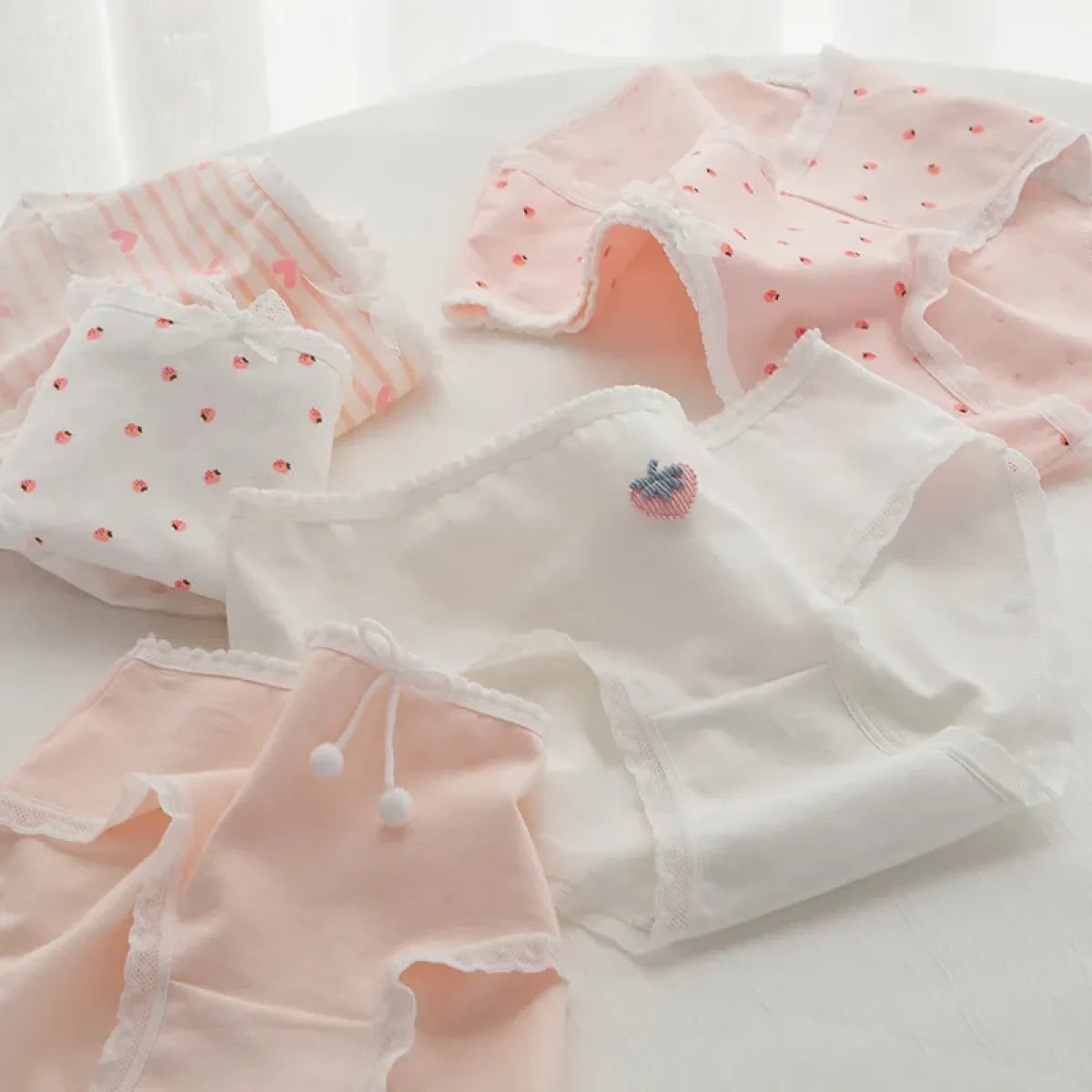 5-Pack Cotton Panties for Women - Plus Size Cute Soft Briefs Sexy Lingerie