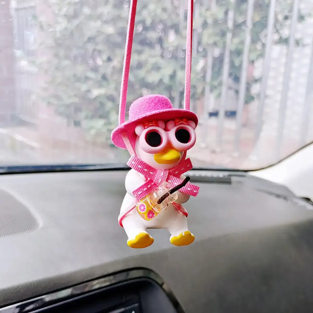 Cute Anime Cowboy Duck Car Pendant
