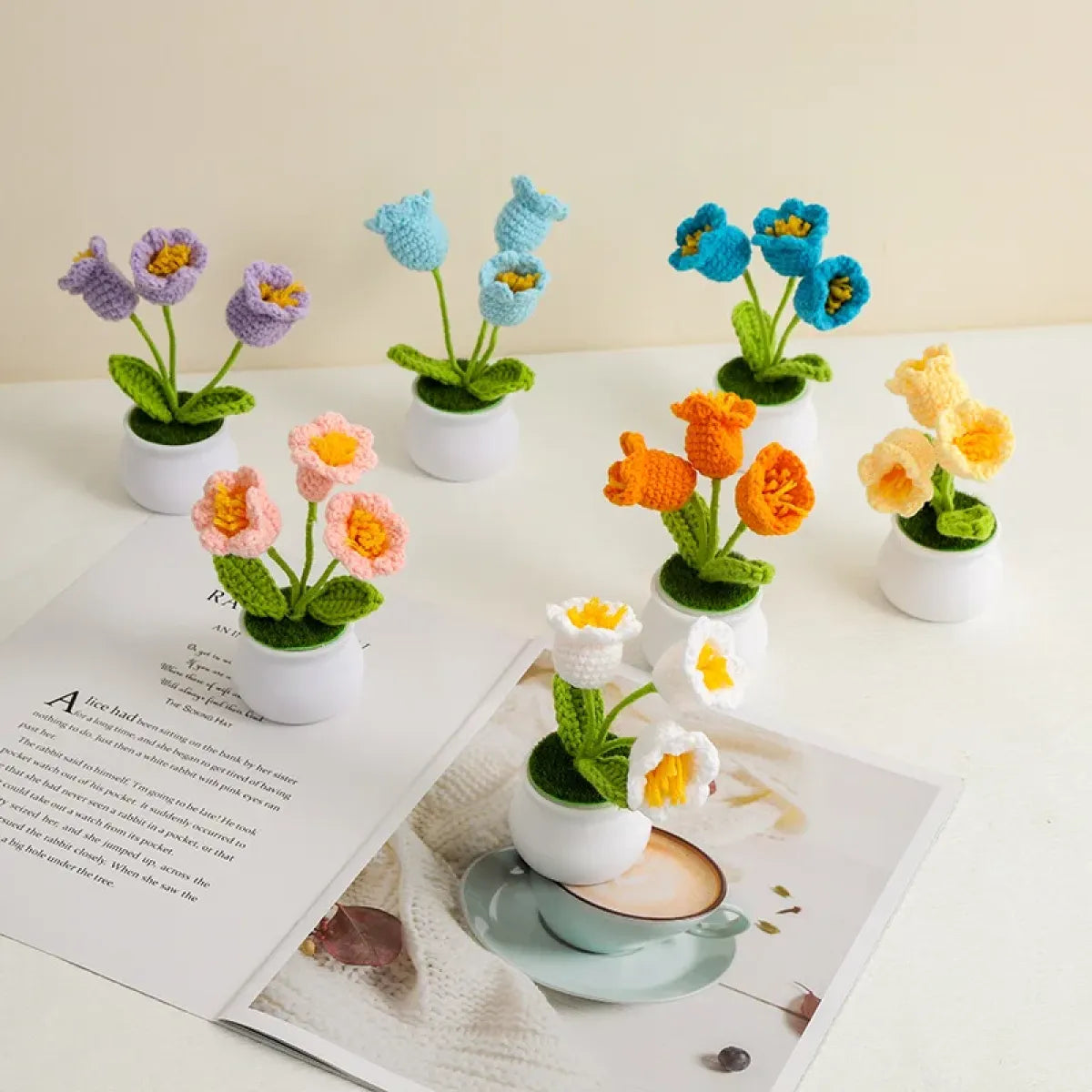 Handmade Crochet Lily Plush – Potted Flower Decor for Desk or Gift