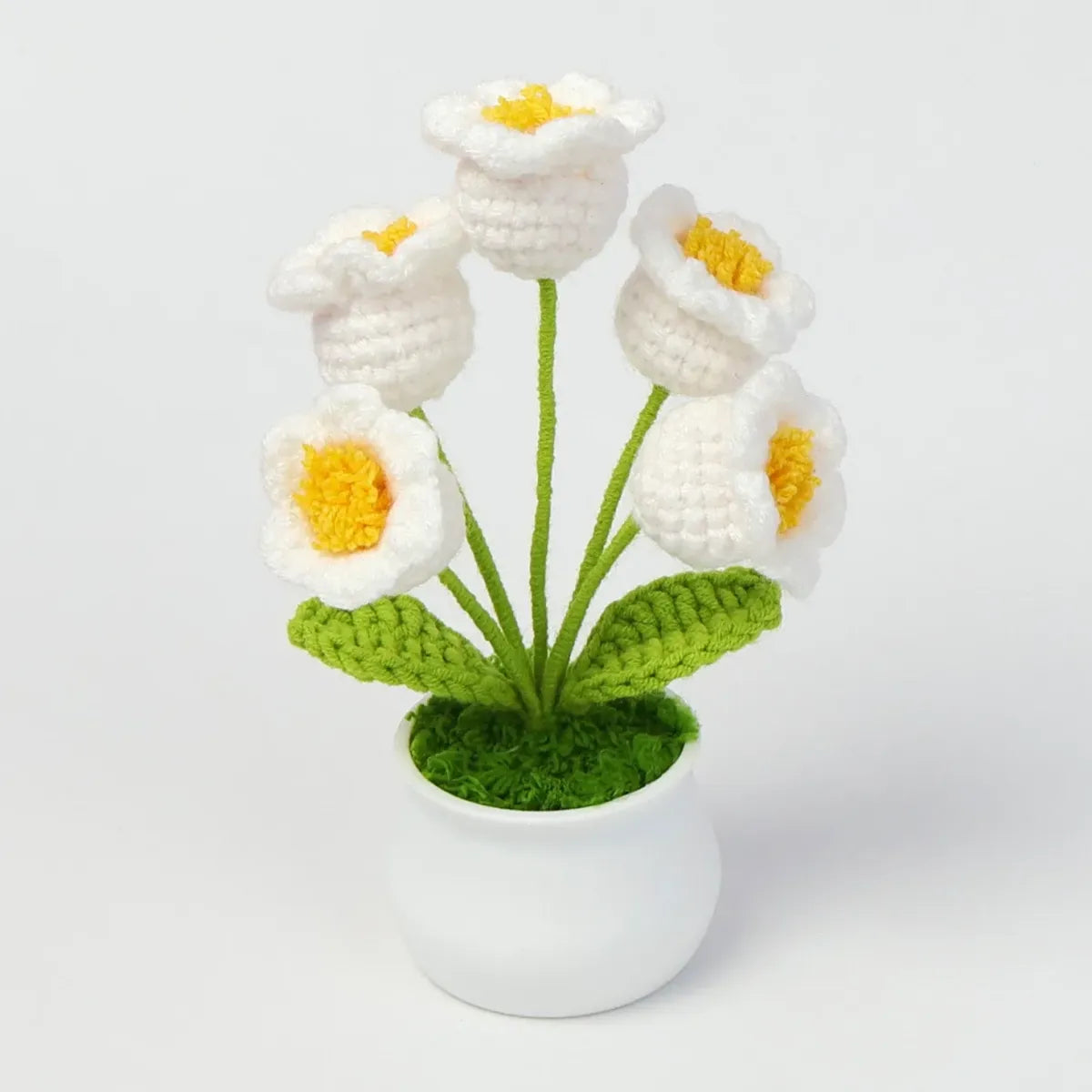 Handmade Crochet Lily Plush – Potted Flower Decor for Desk or Gift