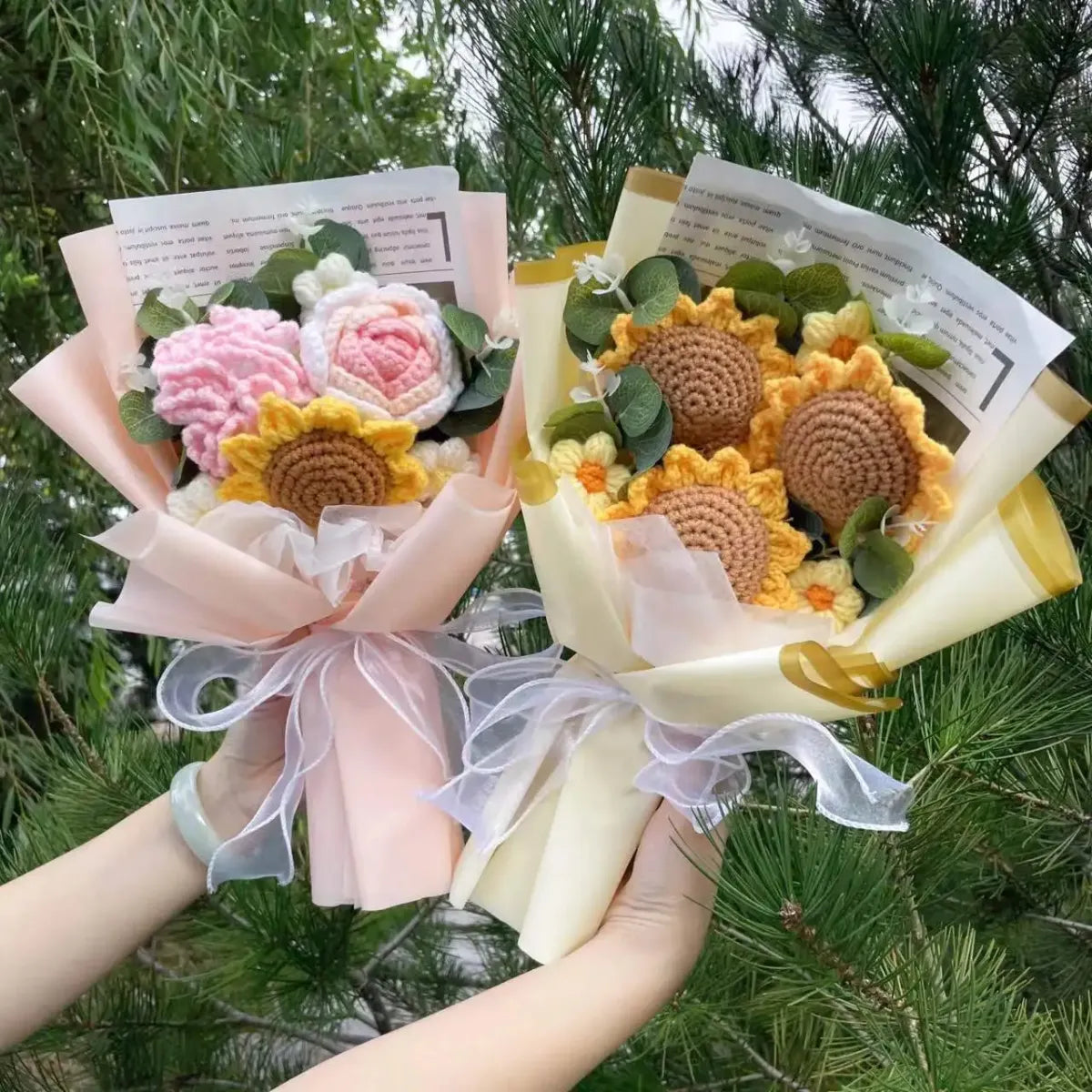 Crochet Rose Bouquet – Handmade Knit Flowers