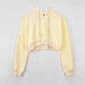 Solid Color Cropped Hoodie