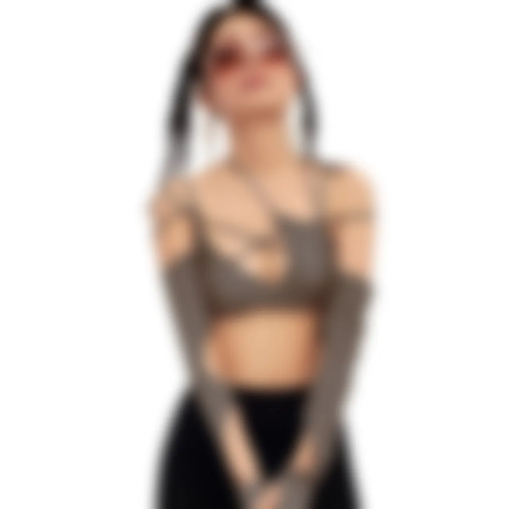Cyber Punk Long Sleeve Crop Top