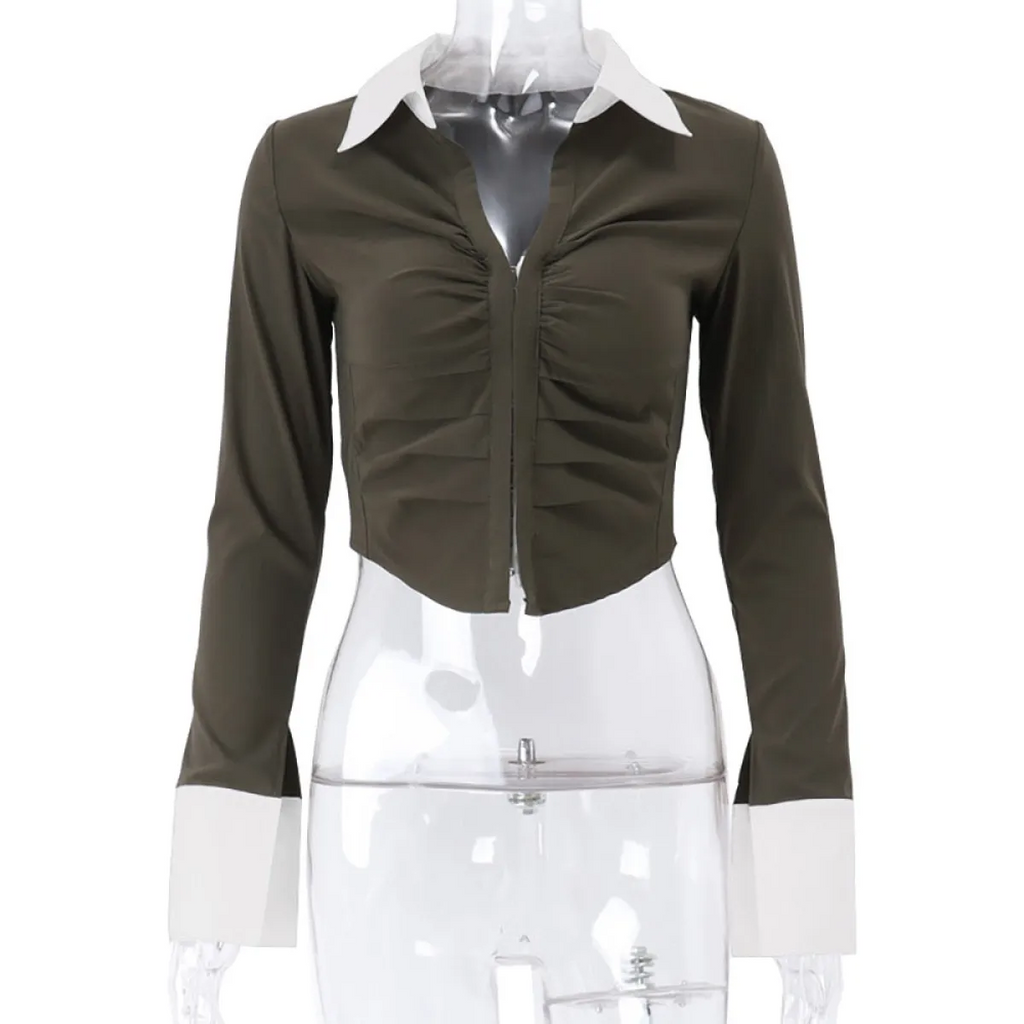 Deep V Crop Top and Hook Closures