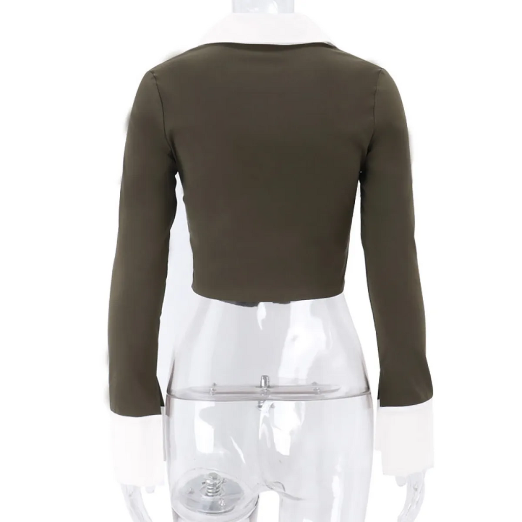 Deep V Crop Top and Hook Closures