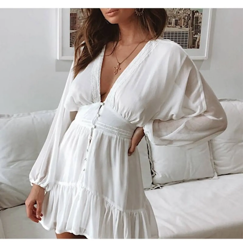 Deep-V Mini Dress