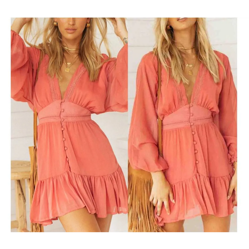 Deep-V Mini Dress