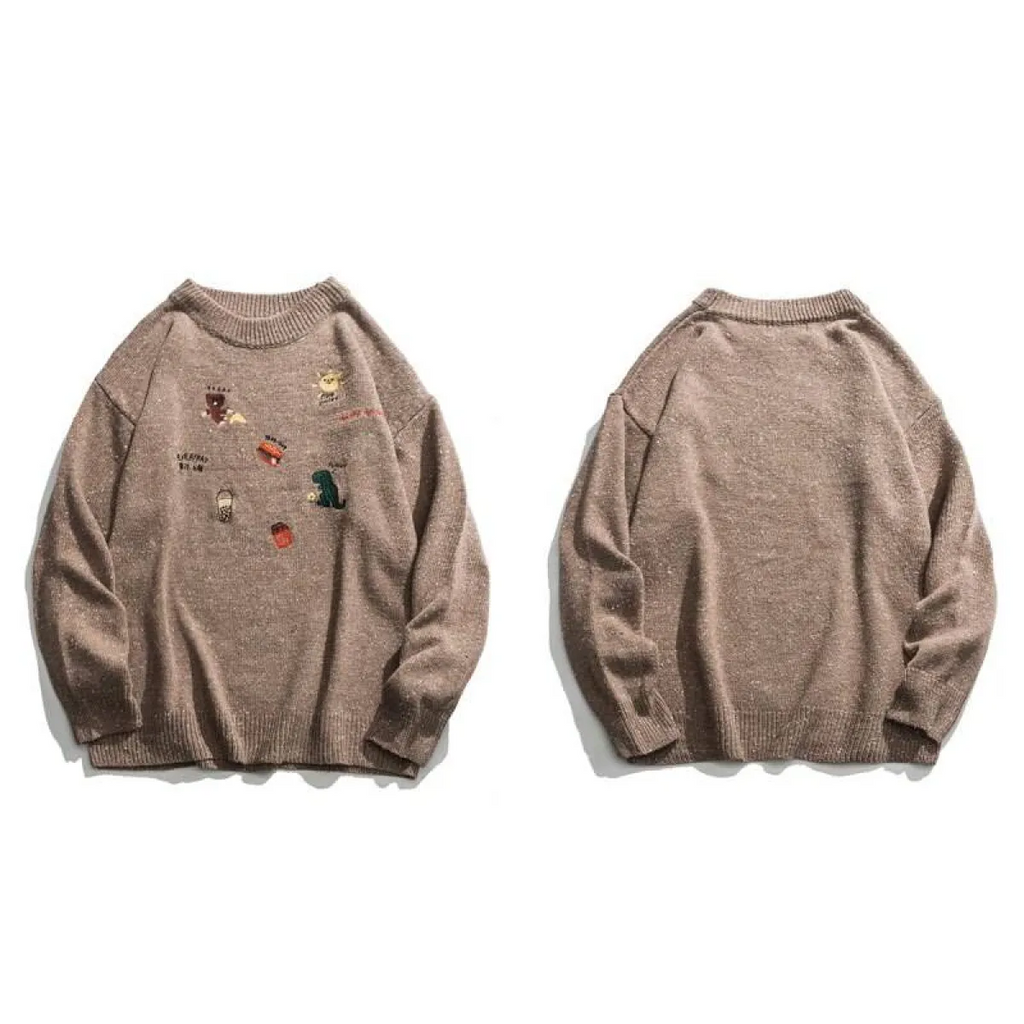 Dinosaur Pattern Knitted Sweater