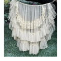 Double-Layered Waist Curtain Skirt - Asymmetrical Ruffle High-Low Cover-Up
