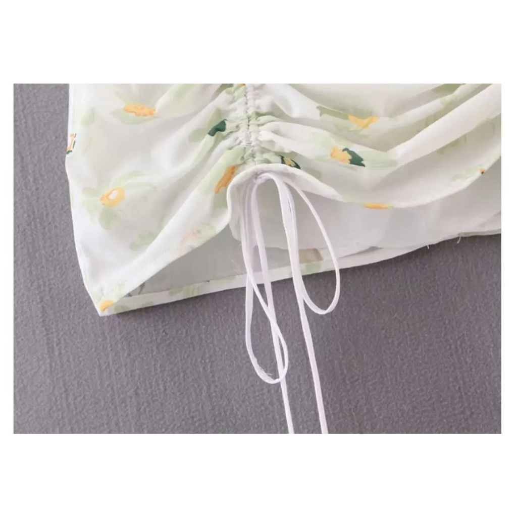 Drawstring Mini Skirt