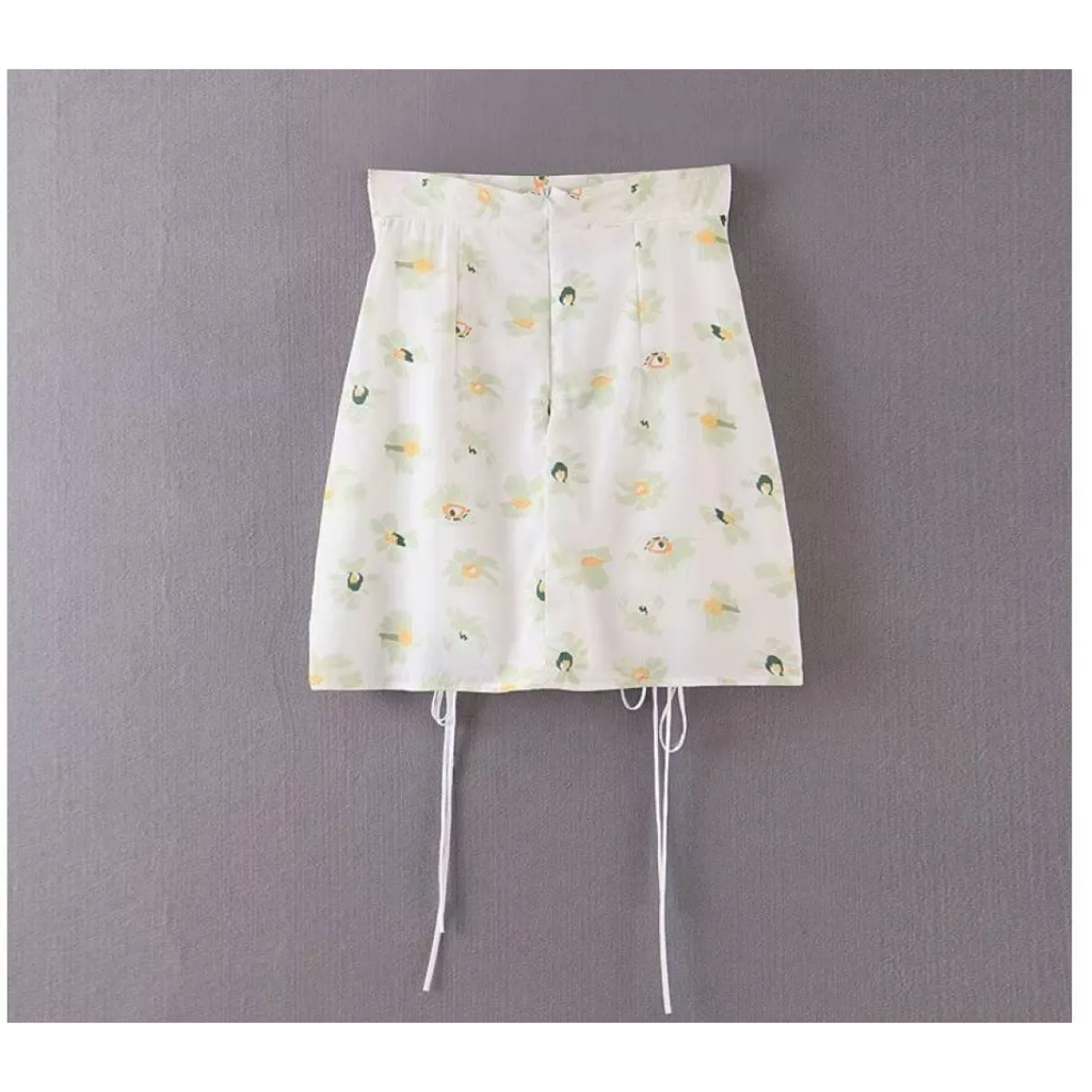 Drawstring Mini Skirt