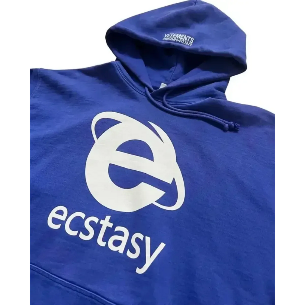 Ecstasy Print Oversized Hoodie - Harajuku Streetwear Pullover for Men & Women