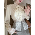 Ivory Lace-Trimmed Blouse – Elegant Retro Spring Style