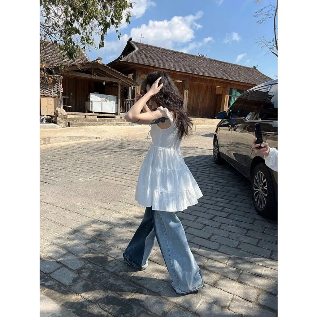 Fairy Kei Ruffle Tie Dress