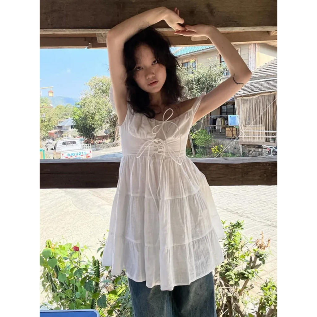 Fairy Kei Ruffle Tie Dress