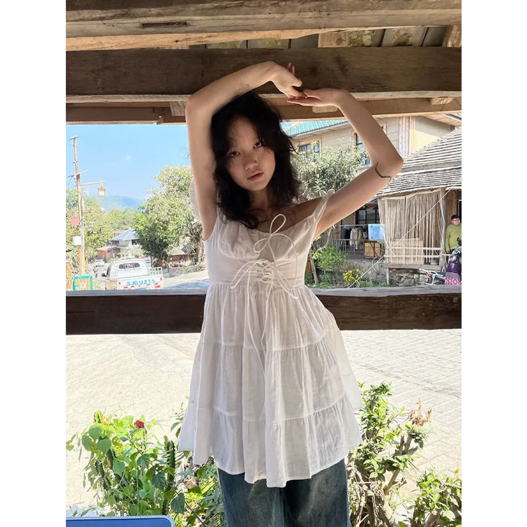 Fairy Kei Ruffle Tie Dress