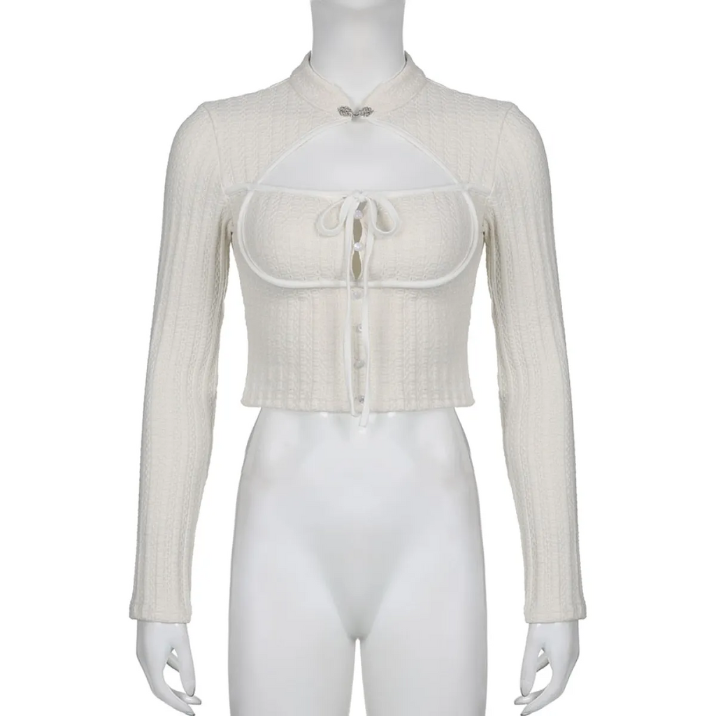 Elegant Button Crop Top
