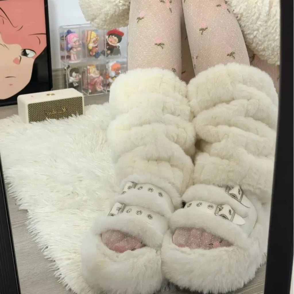 Faux Fur Leg Warmers – Harajuku Plush Lolita Boot Covers