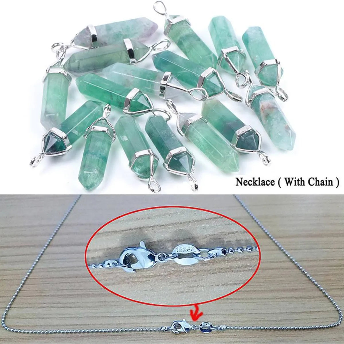 Colorful Fluorite Quartz Necklace