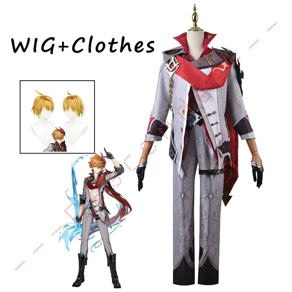 Genshin Impact Tartaglia/Childe Cosplay Set