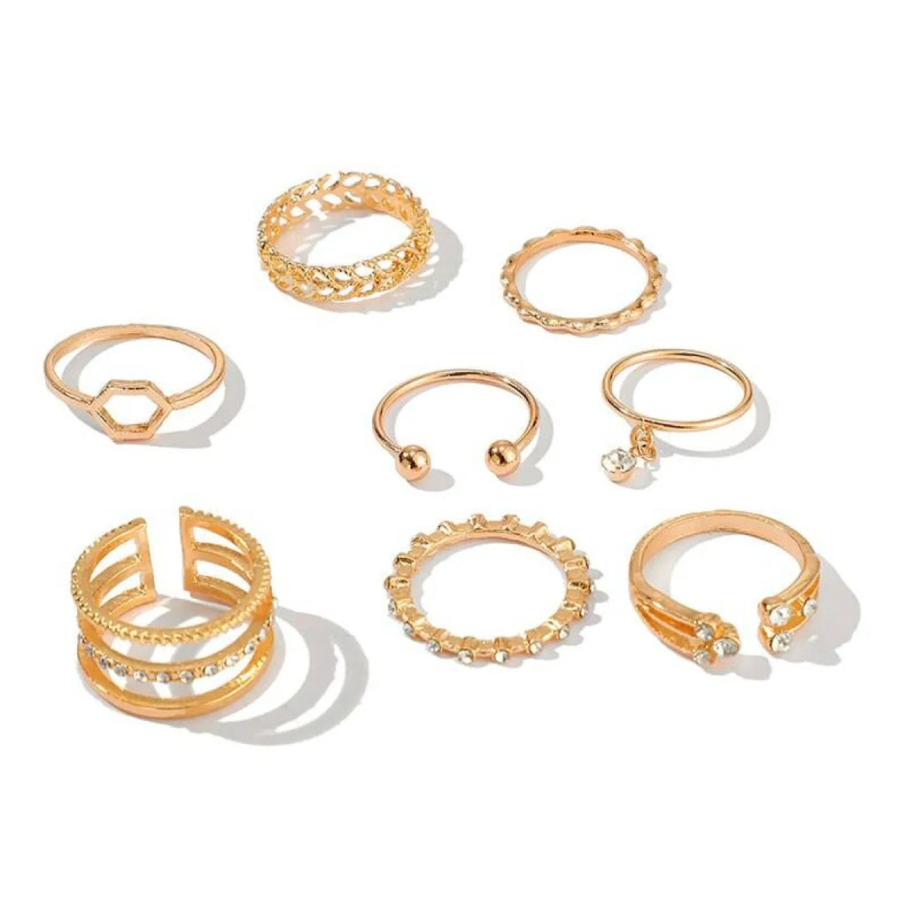 Geometric Patterned Rings Set
