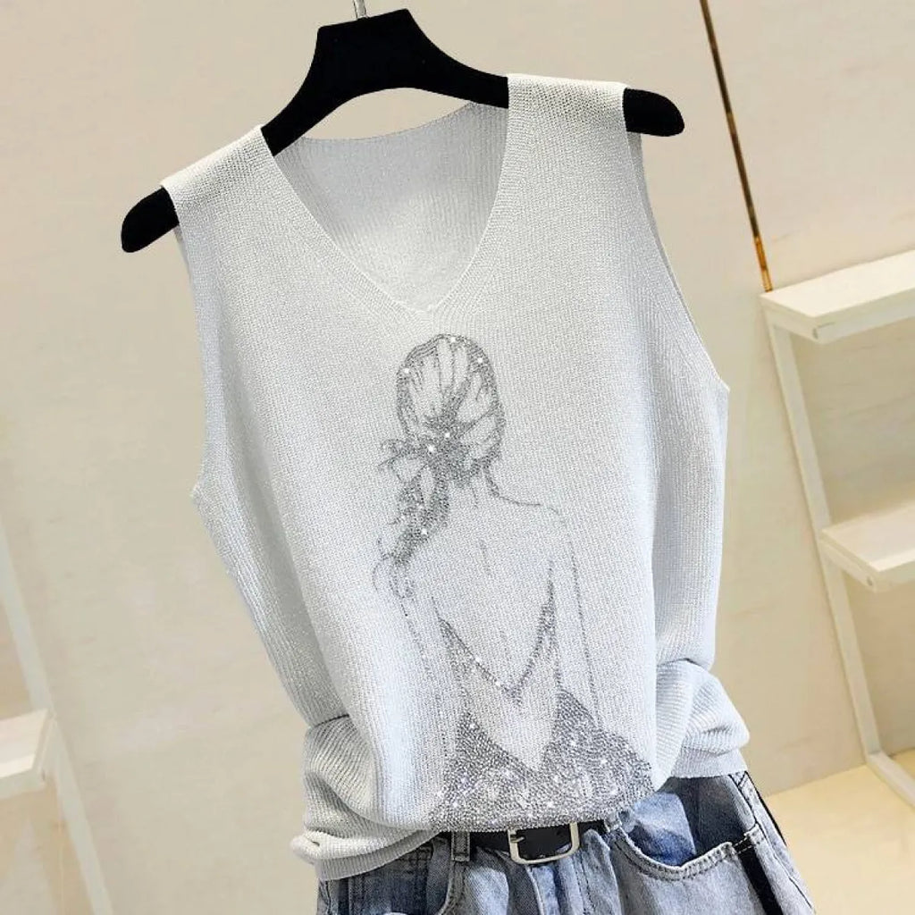 Glitter Print Tank Top