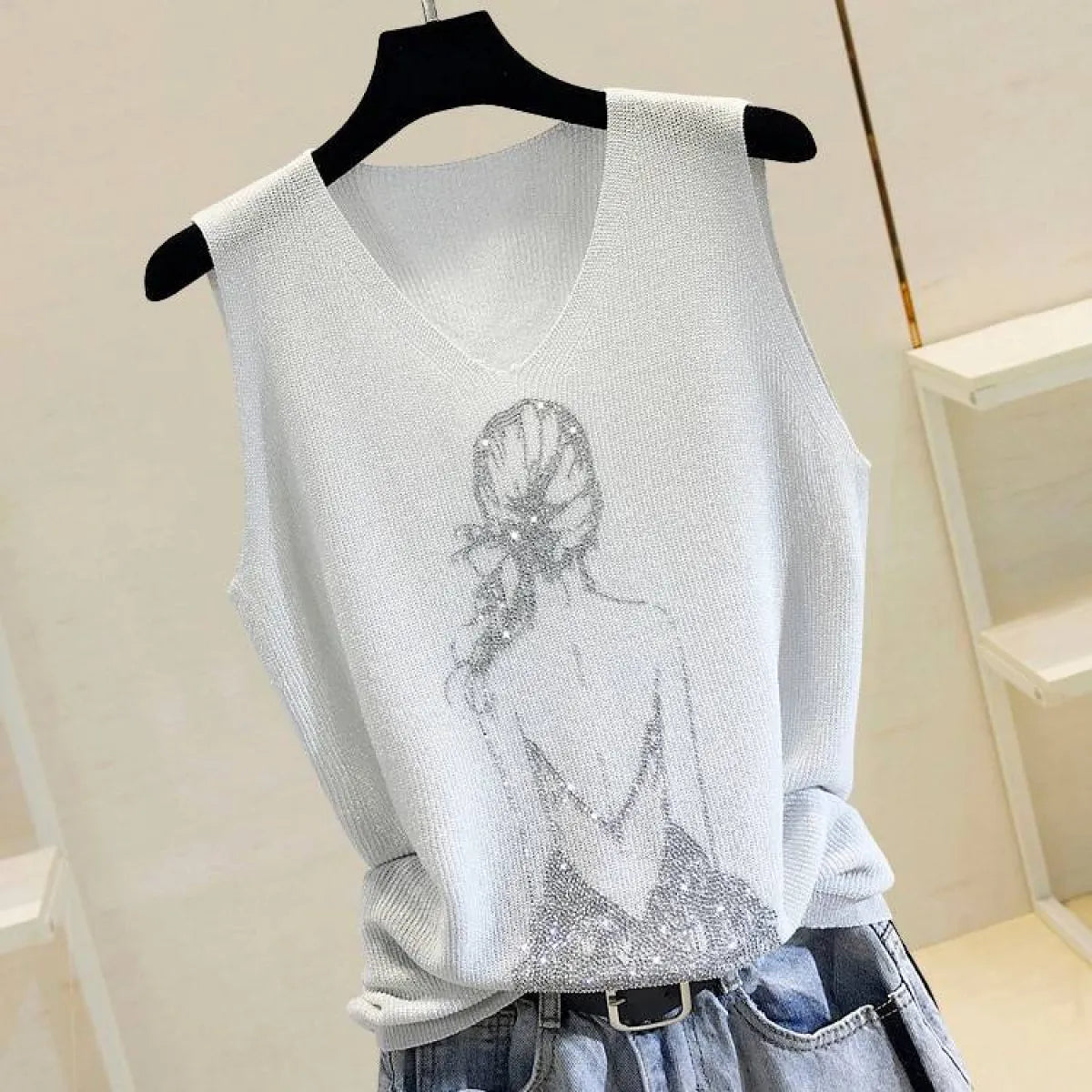 Glitter Print Tank Top
