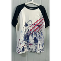 Black & White Gothic Anime T-Shirt – Harajuku Y2K Graphic Top