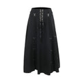 Gothic High Waist Ruffle Skirt – Punk Grunge Corset A-Line Skirt