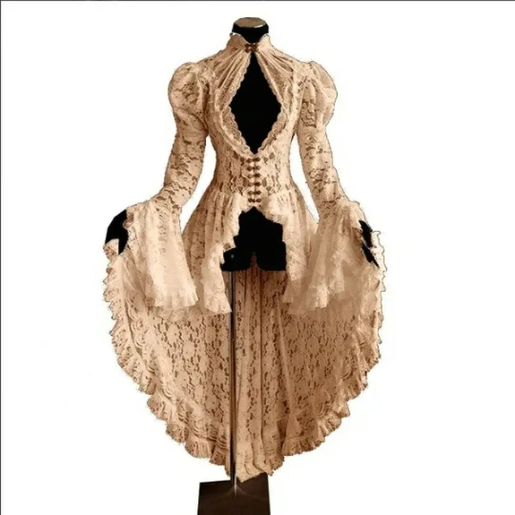 Gothic Lace Renaissance Dress – Vintage Medieval Cosplay