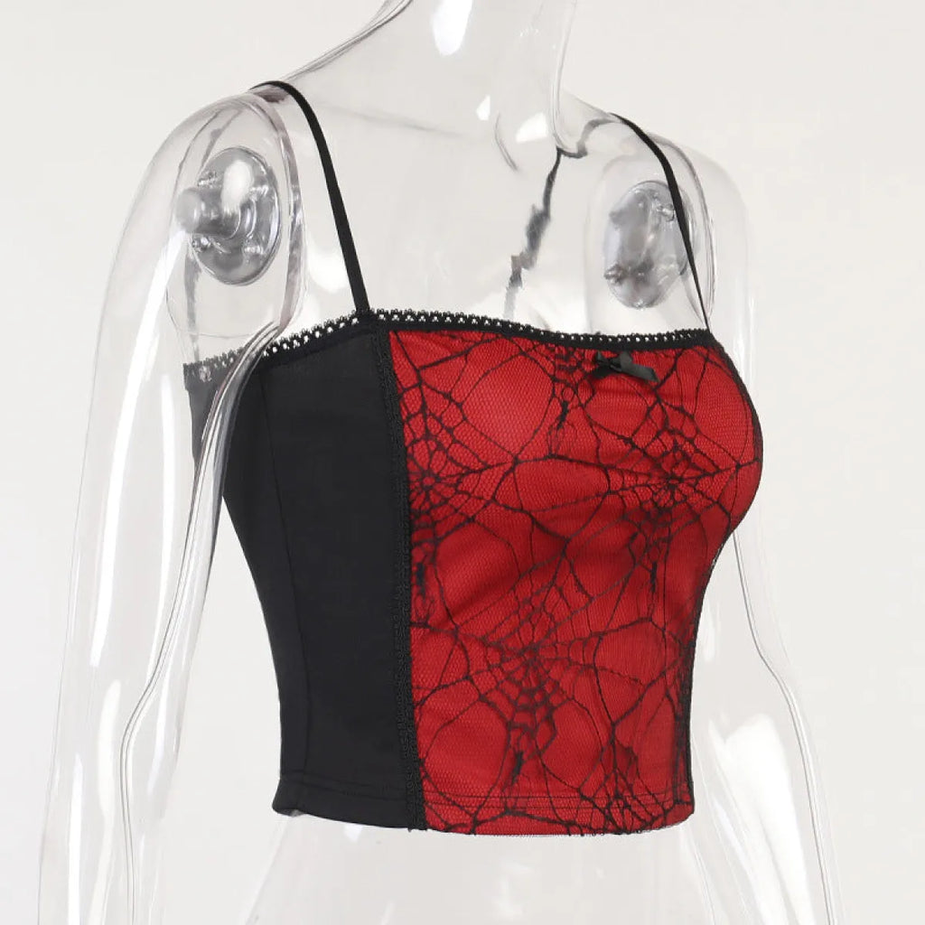 Gothic Spider Lace Cami Top