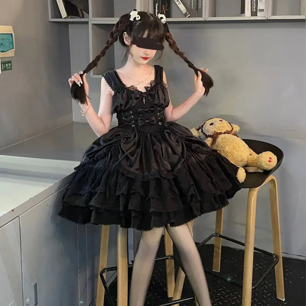Gothic Victorian Lolita Dress - Punk Lace & Bow
