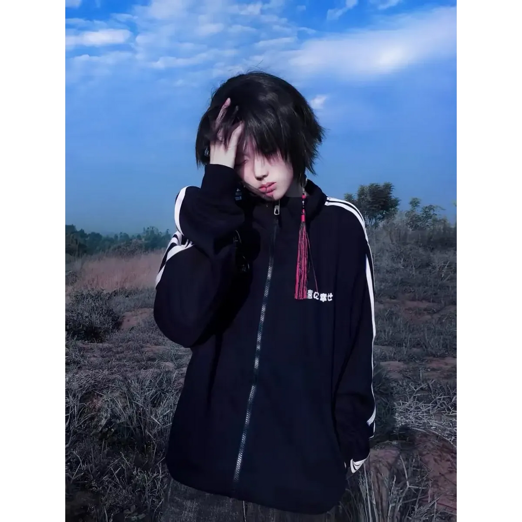 Grunge Streetwear Zipper Hoodie