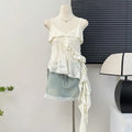 Asymmetrical Ruffle Tank Top – Grunge Y2K Punk Streetwear