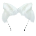 Handmade Cat Faux Fur Ears Headband - Fluffy Plush Animal Hair Hoop