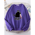 Kitty Say "What?" Sweatshirt - Harajuku Casual Hoody