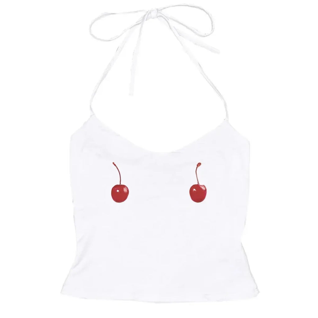 Harajuku Cherry Tee - Sleeveless Streetwear Crop